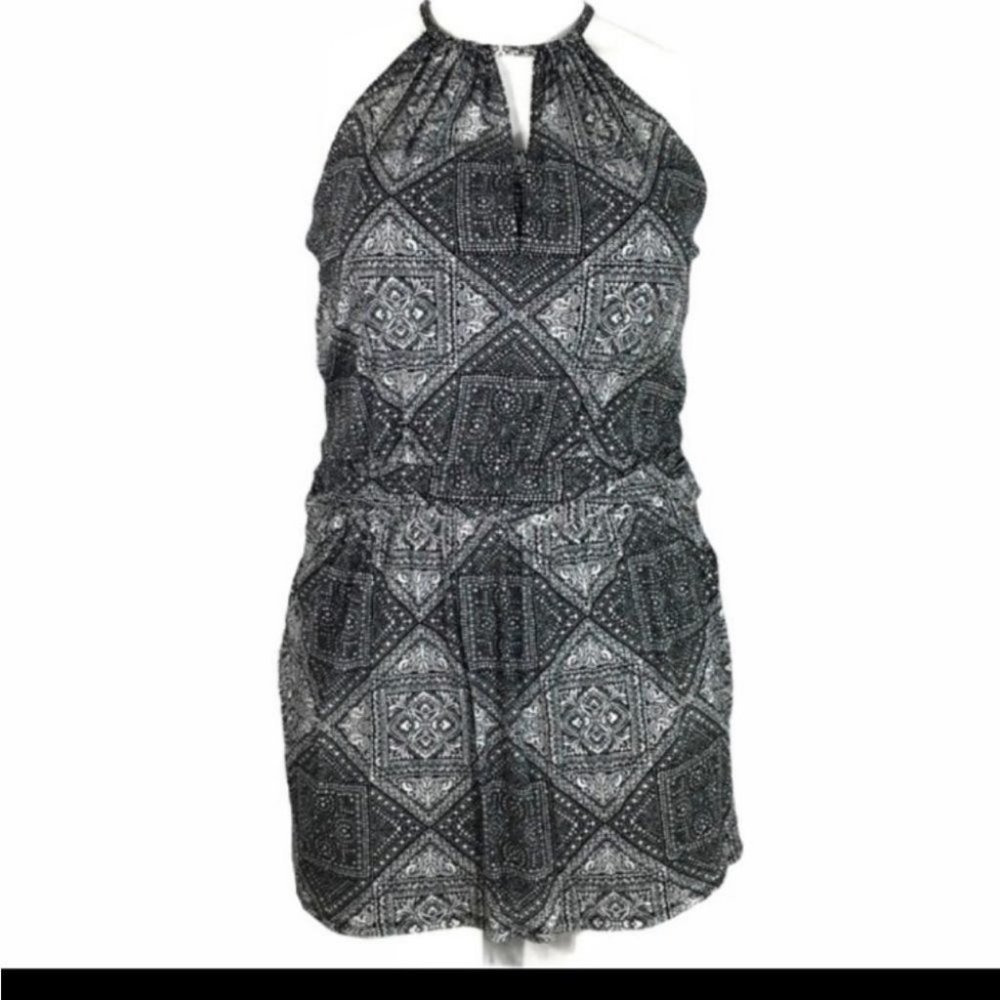 White House Black Market High Neck Printed Dress EUC